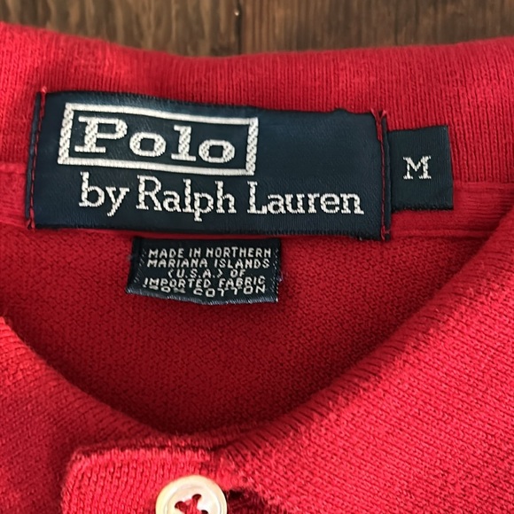 Polo by Ralph Lauren Mens Long Sleeve Shirt Red Sz. M - Picture 6 of 6